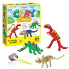 Kit de criação de figuras de dinossauro em argila, criatividade para crianças
