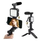 Kit De Criação De Videomaker Com tripé luz controle remoto