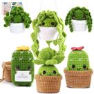 Kit de Crochê Imcrasy com 6 Peças de Plantas em Vaso para Iniciantes