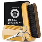 Kit de Cuidados com a Barba OEAGO para Homens - com Escova e Tesoura