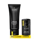 Kit de cuidados com a pele Lumin Dynamic Duo Charcoal Face Wash Hidratante Kit de cuidados com a pele Lumin Dynamic Duo Charcoal Face Wash Hidratante