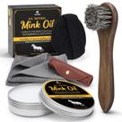 Kit de cuidados para couro MEKER com óleo de vison 100 g impermeabilizante Kit de cuidados para couro MEKER com óleo de vison 100 g impermeabilizante