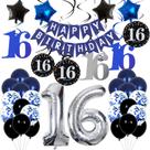Kit de Decoração de Aniversário HULASO - Tema Azul Escuro para 16 Anos
