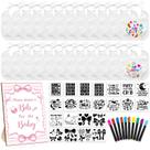 Kit de decoração de babadores Newwiee 22 babadores brancos 18x18 cm