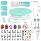Kit de decoração de bolos ANSLYQA 298 unidades com mesa giratória e acessórios