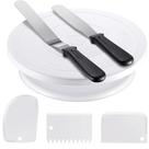 Kit de decoração de bolos Kootek Cake Turntable com espátula branca