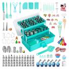 Kit de decoração de bolos Piping Tip AUKOW 358 unidades verde menta