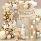 Kit de decoração de chá de bebê Boho Burlap Grain Baby Boxes