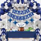 Kit de Decoração de Festa de Aniversário Azul Marinho JiayJinx - Para Todas as Idades