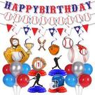 Kit de decoração de festa de beisebol, 14 unidades Happy Birthday Bann