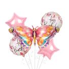 Kit de decoração de festa para crianças, borboleta rosa grande, 6 unidades
