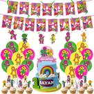 Kit de decoração de festa PINUO Barney Birthday com banner e balões