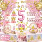 Kit de Decoração de Festa Princesa Rosa Fufuddz 235 peças