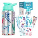 Kit de decoração de garrafas de água Fenreen com adesivos de sereia para meninas