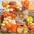 Kit de decoração em arco de balão Govpy Fall Party com folhas de ácer
