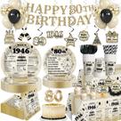 Kit de Decoração para Festa Yingoto 207 Peças Aniversário de 80 Anos Estilo Vintage