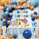 Kit de Decoração para Festa ZDHOOKAN Azul e Laranja para Aniversário
