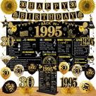 Kit de decorações de aniversário Eiurteao 30th Back in 1995 Black Gold