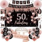 Kit de decorações de aniversário Uiorgui, 50º aniversário, feminino, 33 unidades