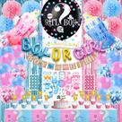 Kit de decorações Gender Reveal Bluegogo com balão de 36", 124 unidades
