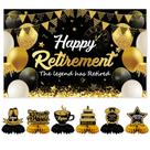 Kit de decorações para festas de aposentadoria Wjytddpu Black Gold Kit de decorações para festas de aposentadoria Wjytddpu Black Gold