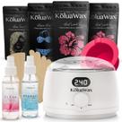 Kit de depilação KoluaWax Premium para mulheres com aquecedor e pacote com 4 miçangas Kit de depilação KoluaWax Premium para mulheres com aquecedor e pacote com 4 miçangas