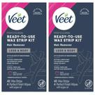 Kit de depilação Veet Leg & Body Cold Wax Strips x40 (x2) Kit de depilação Veet Leg & Body Cold Wax Strips x40 (x2)