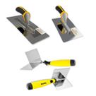 Kit De Desempenadeiras Evolution Canto e Quina Com Flexível 36x11cm e Rígida Aço Inoxidável Cabo Ergonômico Construções e Acabamentos Obras em Geral