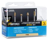 Kit de detalhes de brocas rotativas Kutzall 18FKIT02 com eixo de 1/8" - Fine