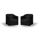 Kit de Duas Poltronas decorativa Tilla Sued Preto Kit de Duas Poltronas decorativa Tilla Sued Preto