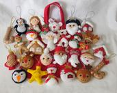 kit de Enfeite para árvore de natal em feltro com 12 un