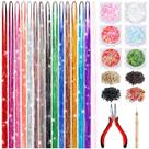 Kit de enfeites de cabelo ELEVAVE 15 cores com glitter corporal e ferramentas