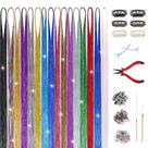 Kit de enfeites de cabelo GOO GOO, 16 cores, 3200 fios, extensões de 120 cm Kit de enfeites de cabelo GOO GOO, 16 cores, 3200 fios, extensões de 120 cm