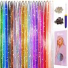 Kit de enfeites de cabelo HERSUN Glitter 20 cores 6300 fios 120 cm Kit de enfeites de cabelo HERSUN Glitter 20 cores 6300 fios 120 cm