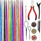 Kit de enfeites de cabelo YUUYEE Fairy Tinsel Extensões de cabelo 3200 fios