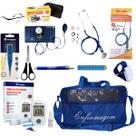 Kit de enfermagem com esfigmo esteto e bolsa transparente completo