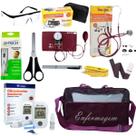 Kit de enfermagem com esfigmo esteto e bolsa transparente completo
