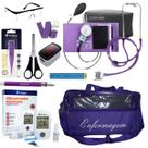 Kit de enfermagem com esfigmo esteto medidor de glicose oxímetro e bolsa transparente