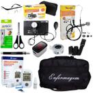 Kit de enfermagem Preto com medidor de glicose e Oxímetro