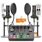 Kit de Equipamento para Podcast SquarockTek RS2 com Microfone XLR e Cartão TF