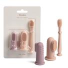 Kit de Escova Dental de Dedo para Bebê Moonkie 3 Peças em Silicone