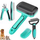 Kit de escova para cães WOPQAEM para cuidar de animais de estimação de pêlo curto e comprido
