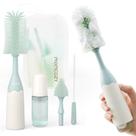 Kit de escovas para mamadeiras Momcozy Push-Press Design Green