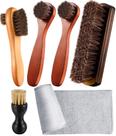 Kit de escovas para sapatos Youngjoy Horsehair Shine com pincel polonês Kit de escovas para sapatos Youngjoy Horsehair Shine com pincel polonês