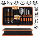 Kit de escultura de abóbora de Halloween ENVEL com 10 estênceis e 11 ferramentas