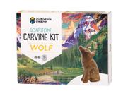 Kit de escultura de arte e artesanato STUDIOSTONE CREATIVE Soapstone Wolf