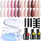 Kit de esmalte de gel MEFA, 19 unidades com luz UV, 12 cores, 6 W