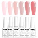 Kit de Esmalte em Gel Vishine Nude Sheer Milky Pink - 6 Unidades de 8ml