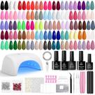Kit de esmalte para unhas Beetles Gel, 55 cores, lâmpada UV, 80 unidades