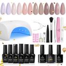 Kit de esmaltes de gel para unhas Beetles Gel Polish com luz UV de 6 cores